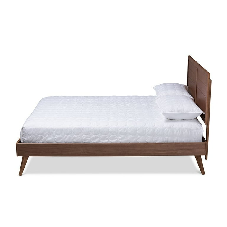 Baxton Studio Artemis Mid-Century Modern Walnut Brown Finished Wood Queen Size Platform Bed Baxton Studio Artemis Mid-Century Modern Walnut Brown Finished Wood Queen Size Platform Bed