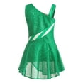 thumbnail image 3 of TiaoBug Girls Christmas Candy Cane Costume Shiny Sequins Ballet Dance Leotard Dress Green 14, 3 of 6