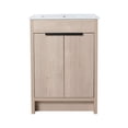 thumbnail image 4 of Freestanding Bathroom Vanity with White Ceramic Sink, Modern  Storage Cabinet with 2 Soft-Close Cabinet Doors, 24 Inch, 4 of 9