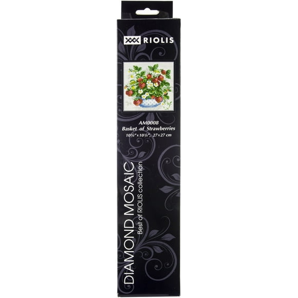 Riolis Diamond Mosaic Embroidery Kit 10.75"X10.75"-Basket Of Strawberries
