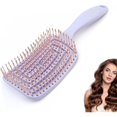 thumbnail image 1 of wonima44 Hair Brush Dry Wet Detangling, Curly - Curved and Vented for Women, Men or Kids Faster Blow Drying Styling Professional Paddle Vent detangler Bounce Curl Defining Brush Travel Brushs(Purple), 1 of 1