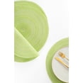 thumbnail image 3 of 15 Inch Round Braided Placemats Set of 4, Washable Heat Resistant Cotton Polyester Circle Place Mats for Kitchen Dining Table - Spring Green, 3 of 5