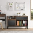thumbnail image 3 of Tribesigns 2 Drawers File Cabinet, 39 inch Lateral Filing Cabinet with Open Storage Shelves for Home Office, Rustic Brown, 3 of 7