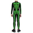 thumbnail image 4 of WERYOUNG Girls Boys Onesie Casual Skeleton Printed Long Sleeve Round Neck Zip-Up Stage Performance Tights Halloween Jumpsuit Classic Birthday Party One-Pieces,Green,L, 4 of 4