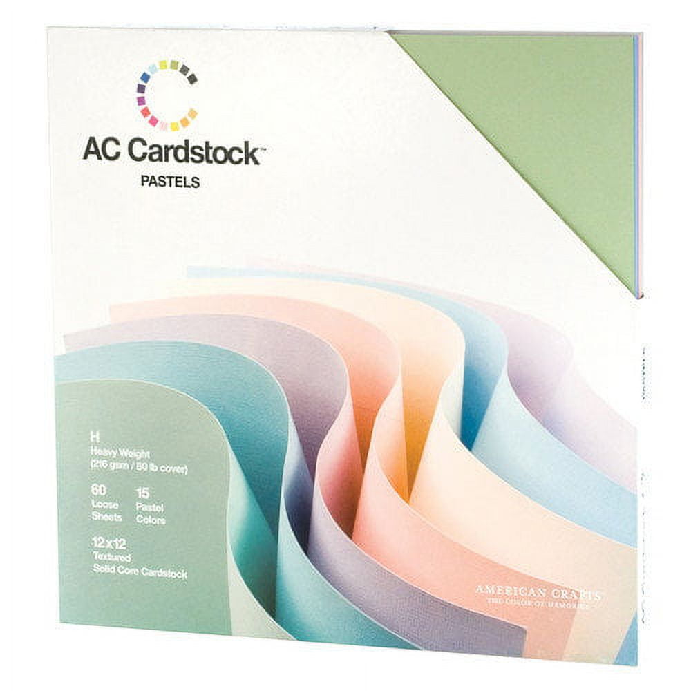 American Crafts Textured Cardstock Pack 12"X12" 60/Pkg-Solid Black