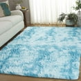 thumbnail image 2 of SAFAVIEH Rainbow Jaki Abstract Shag Area Rug, Aqua, 5' x 7', 2 of 10