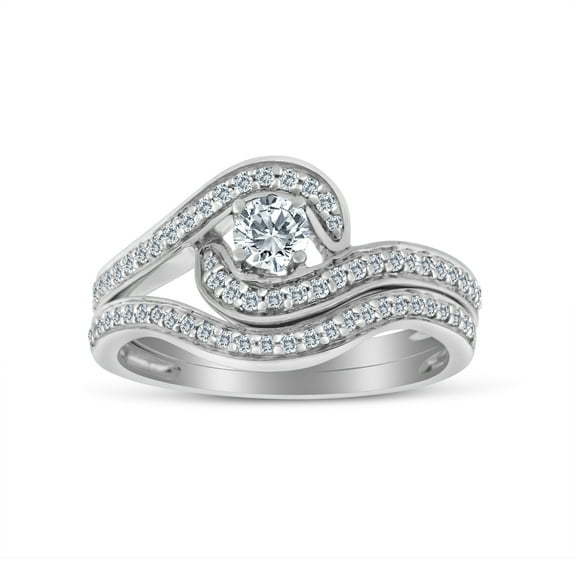 3/4ct tw Diamond Bridal Set in 10k White Gold