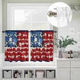 thumbnail image 3 of Patriotic Theme Flowers Curtain Tier and Valance Set 3 Piece, Independence Day Flag 3-inch Rod Pocket Window Tier Curtains Valance for Kitchen Living Room, 3 of 9