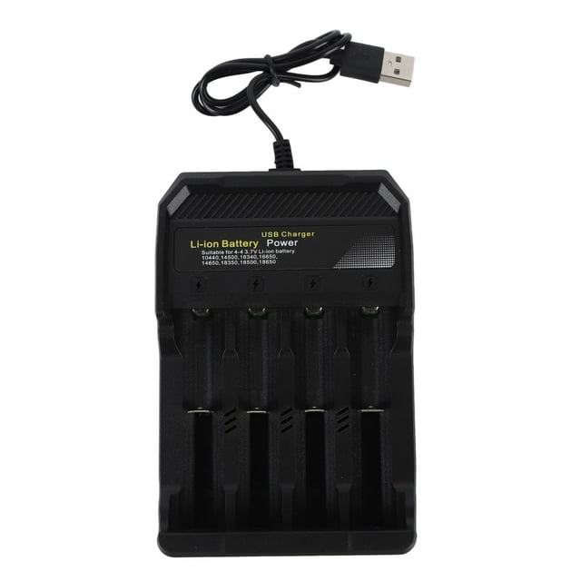 Battery Charger, Undervoltage Protection 4 Bay Li Ion Battery Charger Universal for Home