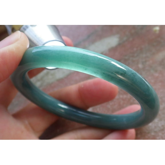 Certified Green Burma 100% Natural A JADE Jadeite Circle Bangle Bracelet 56 mm 595906 TN