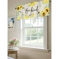 thumbnail image 6 of Valances for Windows Sunflower Bee Kind Rod Pocket Cafe Window Treatments Valance Curtains for Kitchen Bathroom Laundry Basement Windows 60"x18", 6 of 9