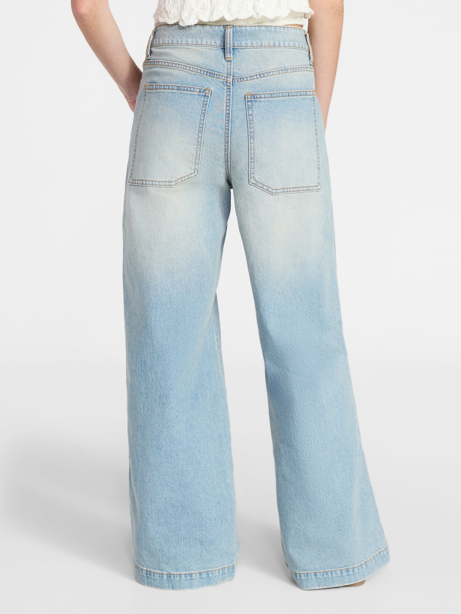No Boundaries Mid-Rise Baggy Wide Leg Jeans, 31" Inseam, Women's 00-18