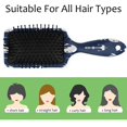 thumbnail image 3 of Watercolor Lemon Hair Brush Detangler Brush with Nylon Bristle for Thick Curly Thin Long Short Wet or Dry Hair Adds Shine and Makes Hair Health Paddle Hairbrush for Women Men, 3 of 6