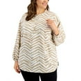 thumbnail image 2 of Alfani Plus Size Printed Tunic Top Almond Chevron 3X, 2 of 2
