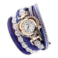 thumbnail image 4 of Reloj de pulsera de cuarzo con esfera de corazón y diamantes de imitación para mujer Azul, 4 of 6