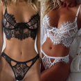 thumbnail image 4 of Conjunto de lencería Sexy de tres puntos para mujer, ropa interior transparente de entrepierna abierta exótica caliente, Bikini de vendaje de Tanga, conjunto de tres puntos, 4 of 5