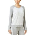 thumbnail image 1 of Alfani Lace Jacquard-Front Pajama Top Heather Gray Large, 1 of 1