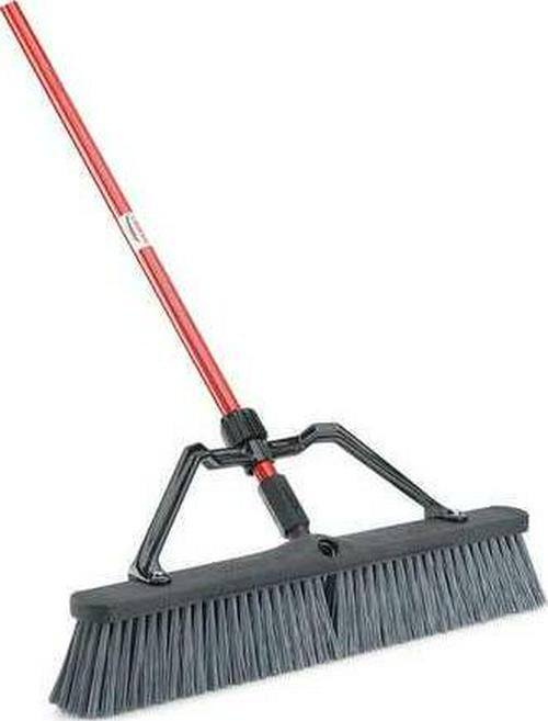 Libman Broom, w/Handle and Brace, 24 Block, Broom Handle Diameter 1 in