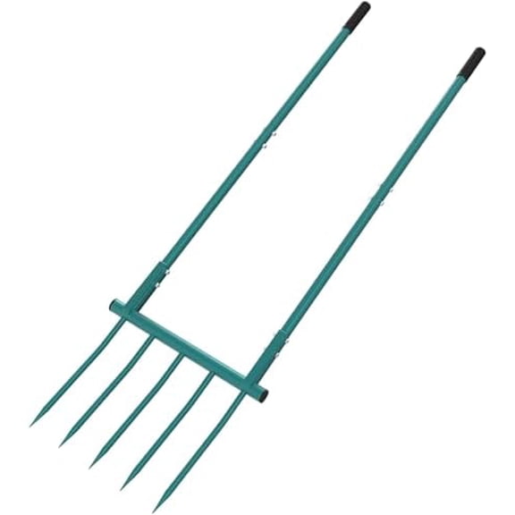Broadfork Garden Tool Heavy Duty 5 Tines 20 in Wide Broad Fork for Gardening, 55 inch Ergonomic U-Shaped Design Hand Tiller for Cultivating, Aerate Clay Soil for Farm$$Garden &