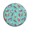 Spare Tire Cover, Sea Otters Family In Blue Water Tire Covers for