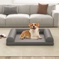 thumbnail image 4 of Costway Orthopedic Dog Bed Medium Small Dogs with 3-Side Bolster Non-Slip Bottom Zippers Grey, 4 of 9