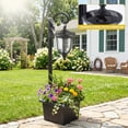 thumbnail image 4 of C Cattleya 1-Light Black Solar Outdoor Post Light with Planter and Crackle Glass, 4 of 9