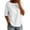 White, variant on tarylea Summer Tops for Women 3/4 Sleeve Scoop Neck Button Hem T-Shirts Casual Loose Plain Lightweight Tops