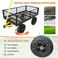thumbnail image 6 of Aukfa Mesh Steel Wagon Cart with Removable Sides, Garden Cart Heavy Duty Utility Wagon with Rotating Handle/10'' Tires for Garden Yard, Yellow, 6 of 8
