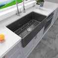 thumbnail image 2 of Sinber  Farmhouse Apron Single Bowl Kitchen Sink with Fireclay White Finish 33" x 18" x 10" - Black, 2 of 15