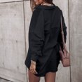 thumbnail image 4 of MIARHB Womens Casual Button Down V Neck Shirts Long Sleeve Blouse Tops With Pockets, 4 of 7