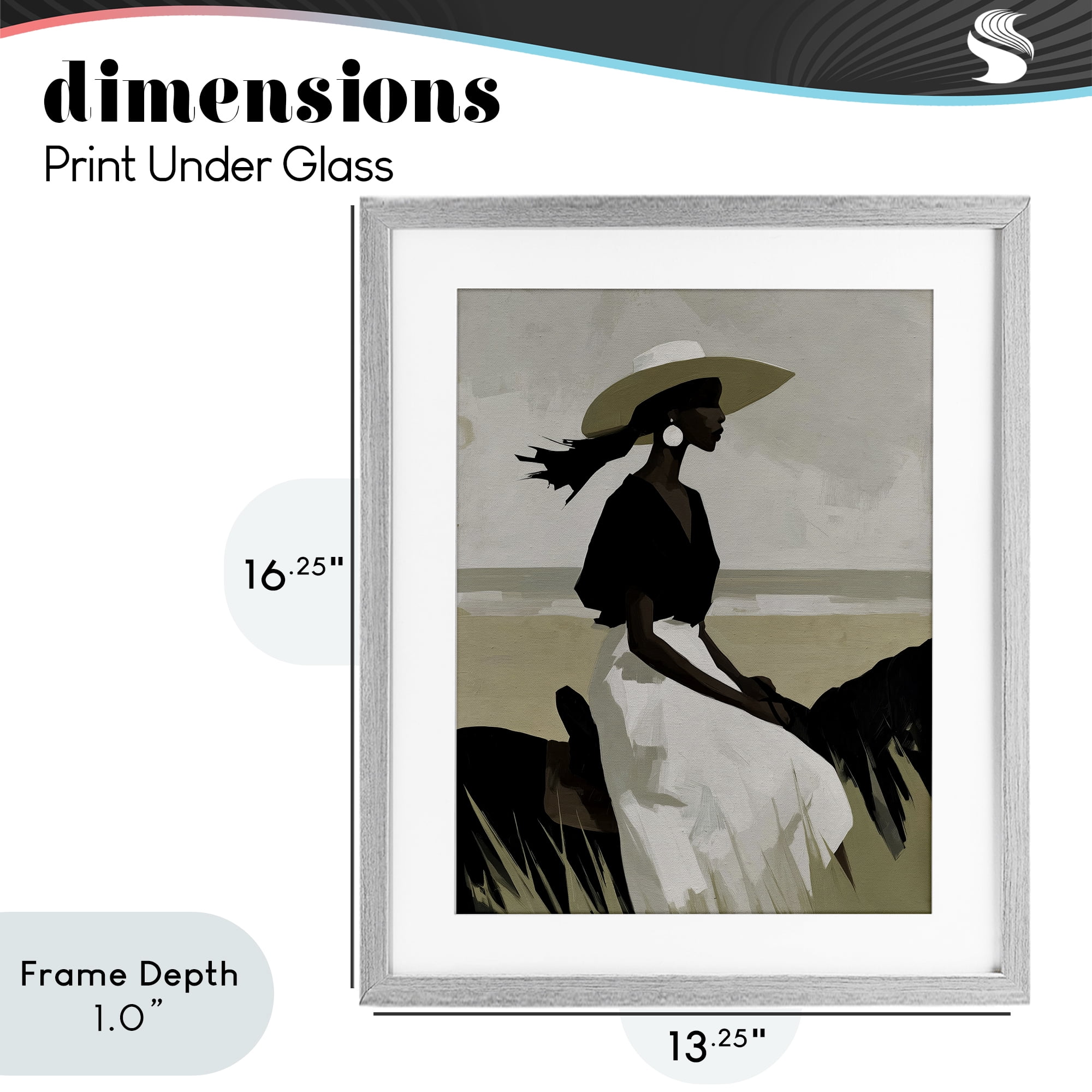 Stupell Industries Equestrian Windswept Muse Gray Framed Print Under Glass, design by Svetlana Aleynikova