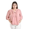 thumbnail image 4 of Blusa con detalle de moño Roman Fashion /Tallas Extras, 2657 (Palo de rosa) rosa 38, 4 of 6