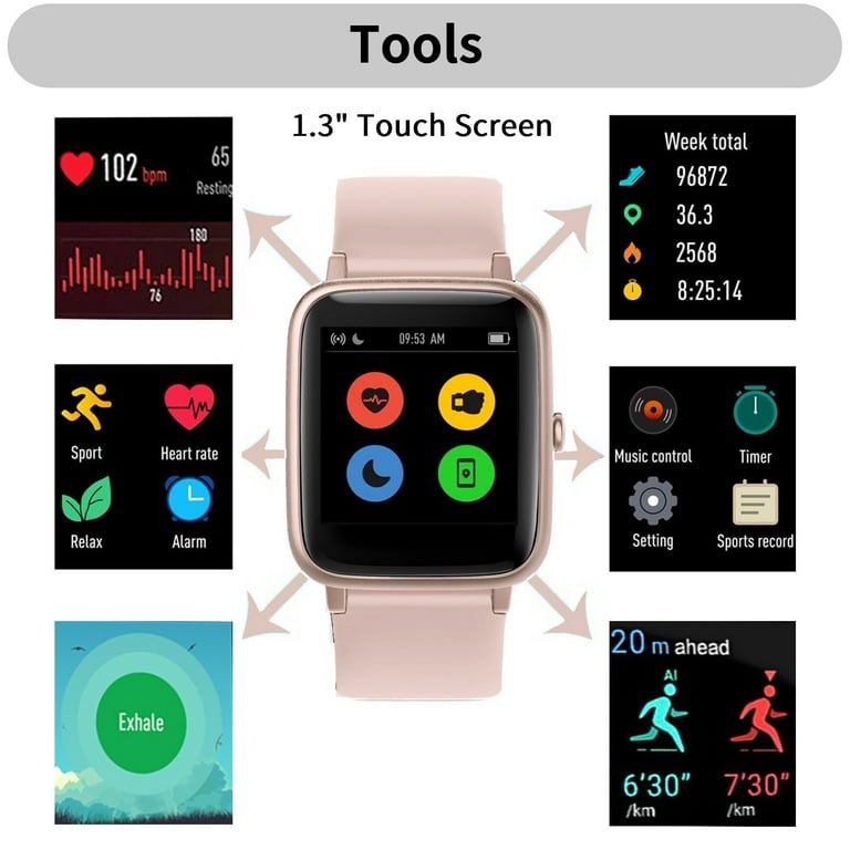  Smartwatch for Men Android iPhone: Smart Watch with Call & Text  IP68 Waterproof Fitness Tracker for Sport Running Digital Watches with  Heart Rate Blood Pressure Sleep Monitor Step Counter Round 