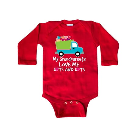 

Inktastic My Grandparents Love Me Boys Gift Baby Boy or Baby Girl Long Sleeve Bodysuit