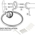 thumbnail image 6 of Sigrena Hand Towel Ring Holder Round Bath Towel Rack Wall Mount Hanger for Bathroom,Stainless Steel,Silver, 6 of 7