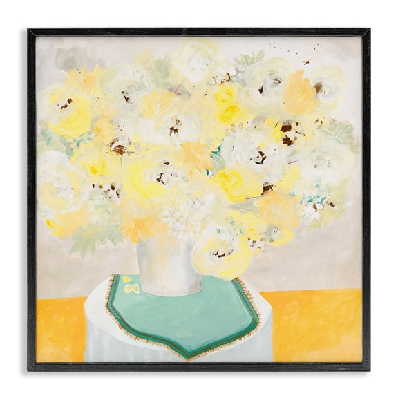 Stupell Industries Bohemian Bright Modern Flower Blossoms Bouquet Collage Black Framed Giclee Art, 12 x 12, by Ruth Fromstein