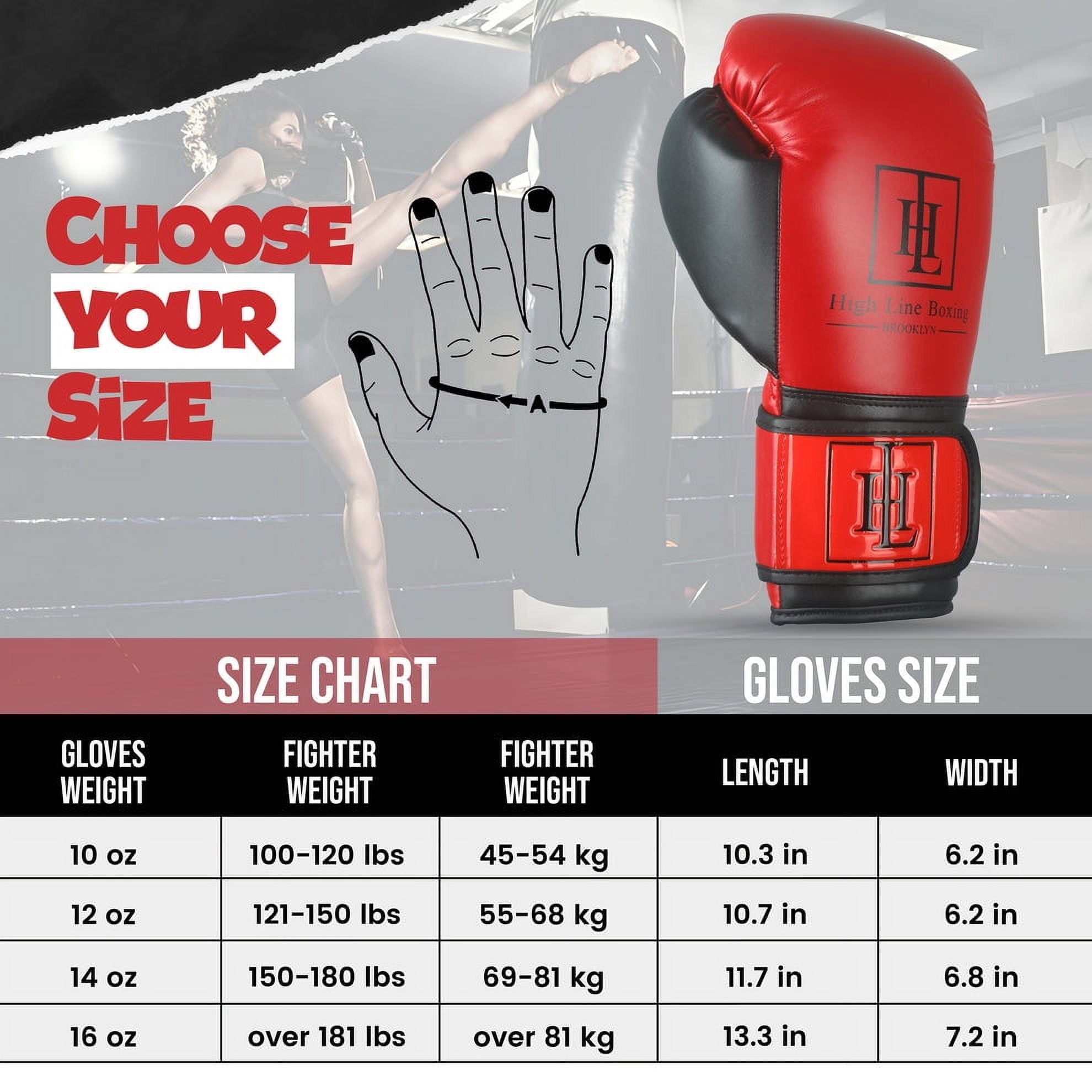 High Line Red Boxing Gloves for Men and Women| Premium Punching Gloves/Boxing Training Gloves Made with Faux Leather| Free Wrist Wraps and Bag Included (10 oz, 12 oz, 14 oz & 16 oz)