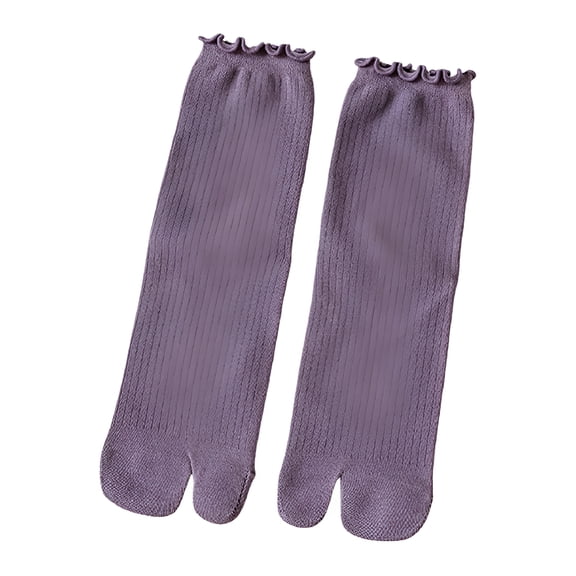 TELOLY 2026 New Split Two Toe Socks Cotton Sandals Socks Ruffle Trim Frilly Crews Socks Casual Ankle Socks Hosiery for Casual, Home, Party, Gift