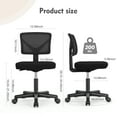 thumbnail image 7 of Mesh Task Chair with Padded Seat for Home Office, Black, 7 of 7