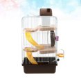 thumbnail image 4 of 21x27x45cm De lujo de tres capas Hamster Cage Pet House Portable Small Pets House Hamster House (Café), 4 of 5