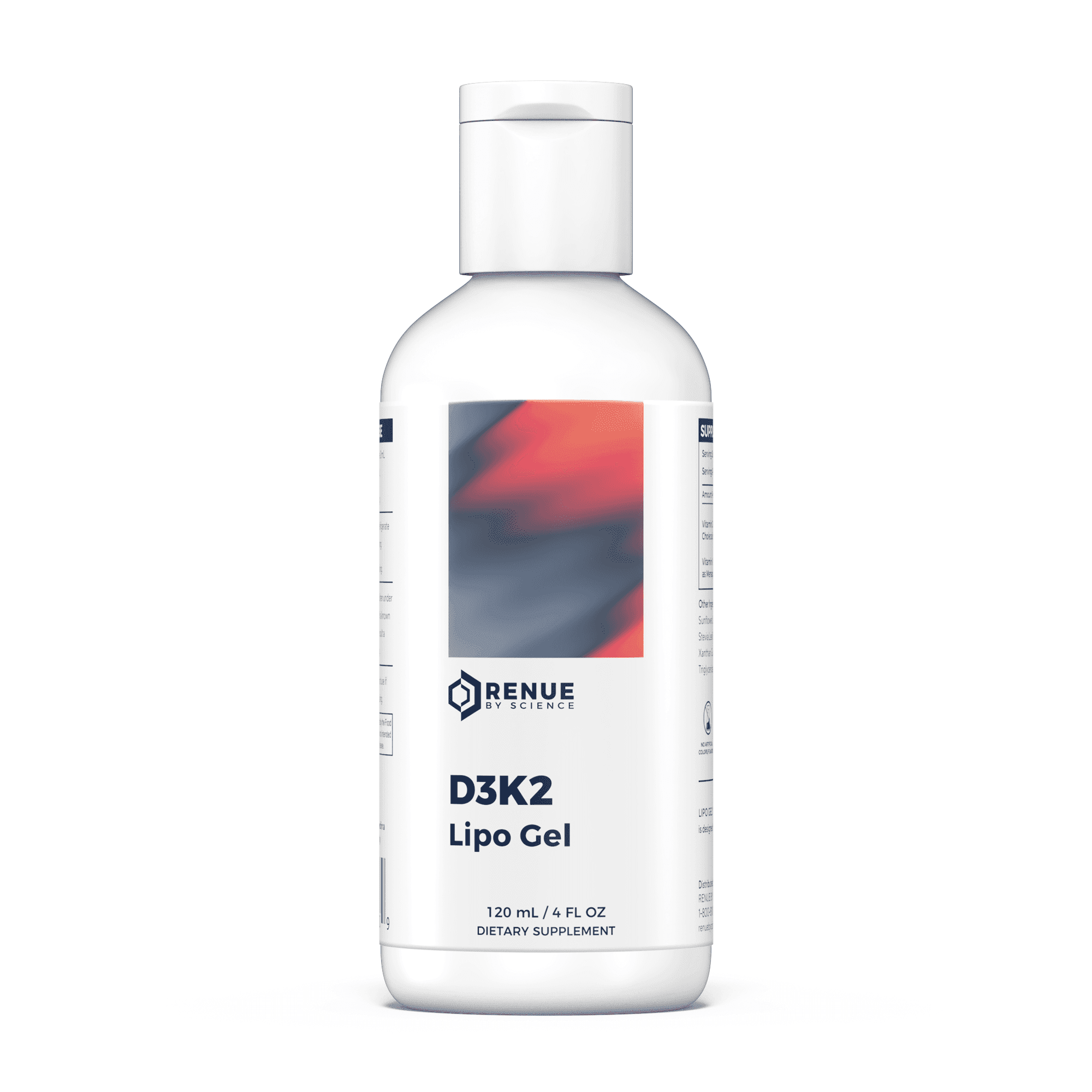 RENUE by SCIENCE Vitamin D3 K2 Gel | High Strength Liposomal D3 K2 Supplement | 120ml Vitamin D K2 Gel - 2500IU Vitamin D3 & 200mcg Vitamin K2 per Serving | Non-GMO & Allergen Free | Made in the USA