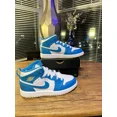thumbnail image 3 of N I-K-E A i r-Jor-dan 1 Mid Aquatone White Shoes DQ8424-400 GS Size 12c, 3 of 6