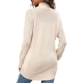 thumbnail image 4 of LANGWYQU Long Sleeve Turtle Neck Women Mesh Knit Jacket Zipper Coat, 4 of 5