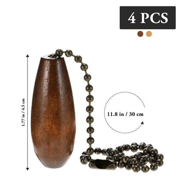 Raindrops 4Pcs Metal Vintage Pull Chain Extender With Pendant For Ceiling Fans And Light Fixtures