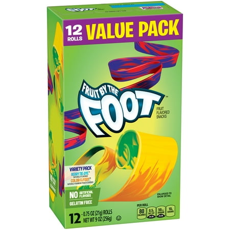 Betty Crocker Fruit By The Foot Variety Pack of Berry Tie-Dye and Color by the Foot Value Pack 12 - 0.75 oz Rolls