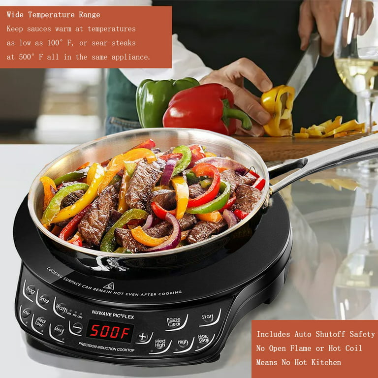 NuWave Pic Flex Precision Induction Cooktop with 9 Black Fry Pan