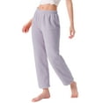 thumbnail image 4 of INSPIRE CHIC Womens Pajama Bottoms Fleece Fuzzy Elastic Waistband Loungewear Plush Warm Winter Long Pants with Pockets S Purple, 4 of 5