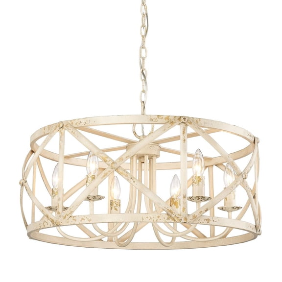 Golden Lighting Alcott 6-light Chandelier in Antique Ivory