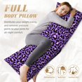 thumbnail image 3 of Yiaed Body Pillow Cover, Ultra Soft Microfiber Pillowcases, Breathable Long Pillow Case, Envelope Closure-Purple Leopard (20x54 inch)（Pillow core not included）, 3 of 5