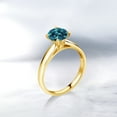 thumbnail image 4 of Gem Stone King 1.70 Ct 7mm Round London Blue Topaz 10K Yellow Gold Ring (Size 5), 4 of 4